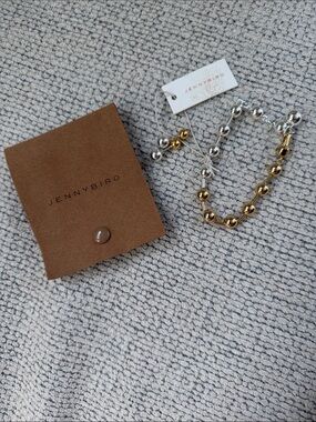 JENNY BIRD 🆕 NWT Celeste Two-Tone Bead Link Bracelet in Gold and Silver